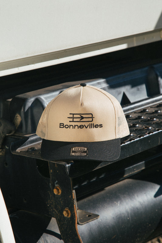 Bonnevilles Embroidered Trucker Hat - Tan/Black