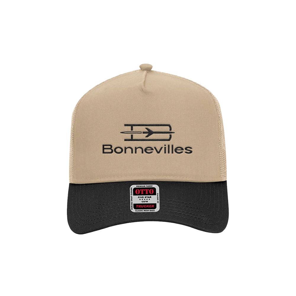 Bonnevilles Embroidered Trucker Hat - Tan/Black