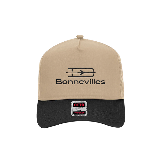 Bonnevilles Embroidered Trucker Hat - Tan/Black